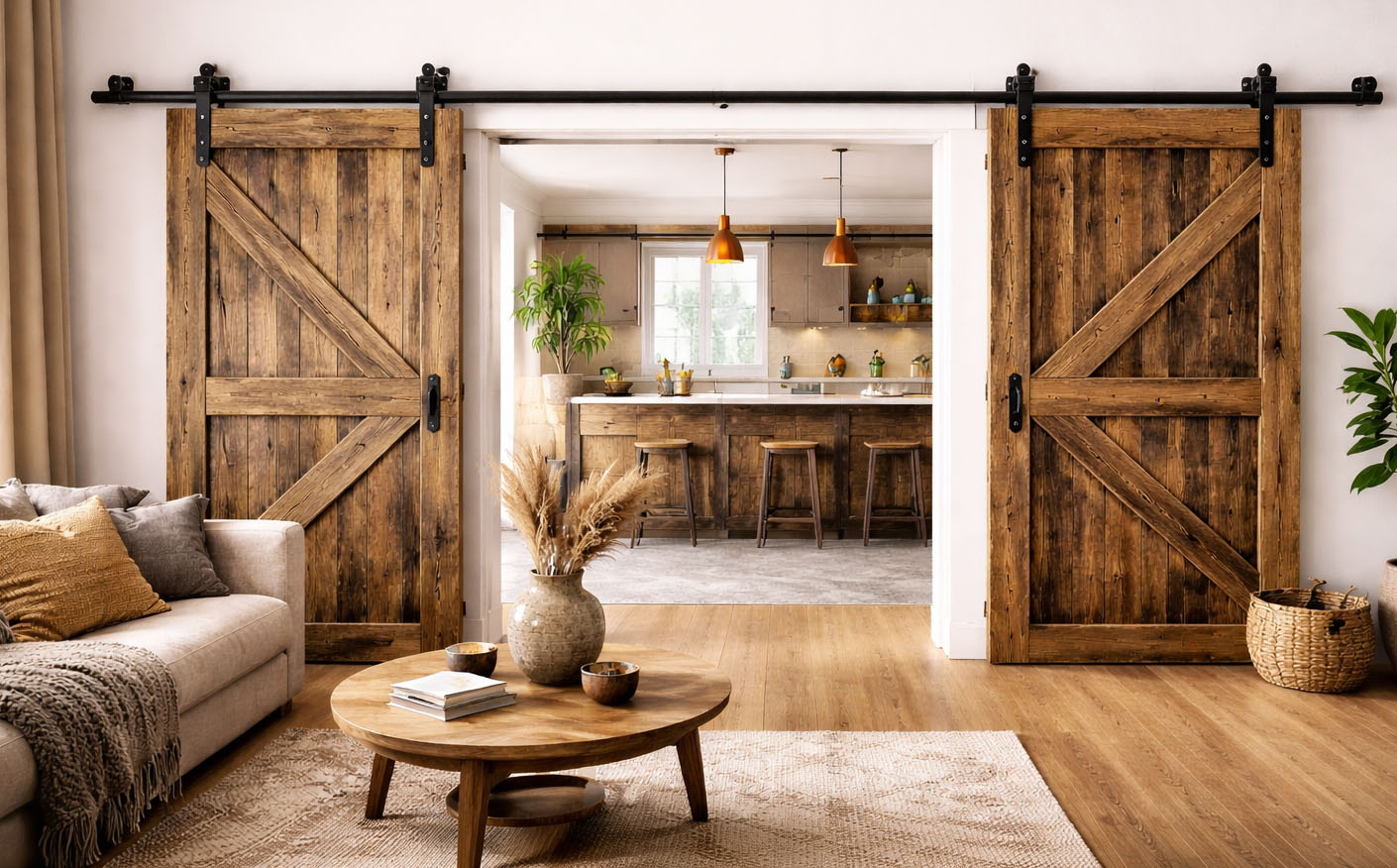 Moderní Barn Doors: hit, který propojuje rustikální styl s modernou